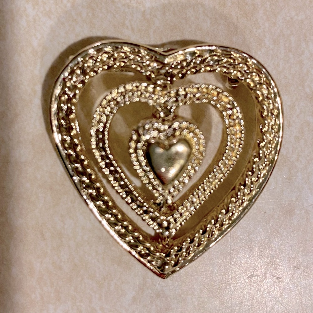 Sarah Coventry Jewelry | Vintage Sarah Coventry Geometric Heart Brooch Pin |